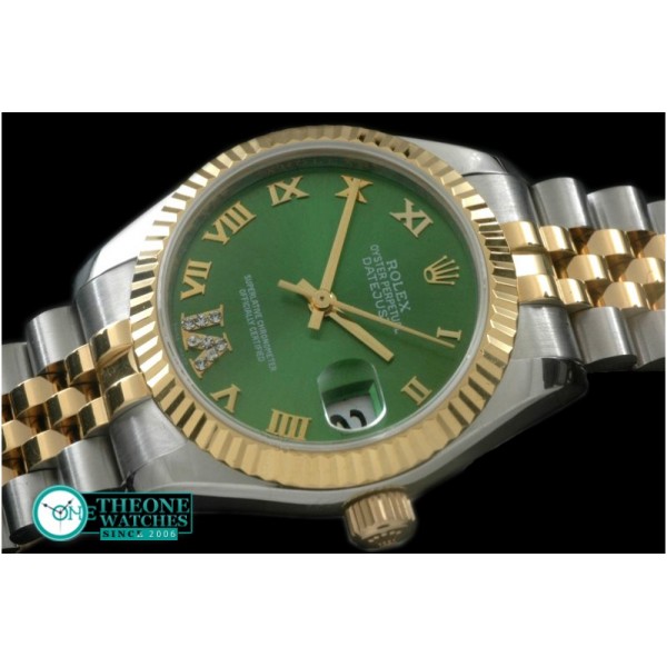 Rolex - SS/YG Jubilee Green Roman Asia 2836