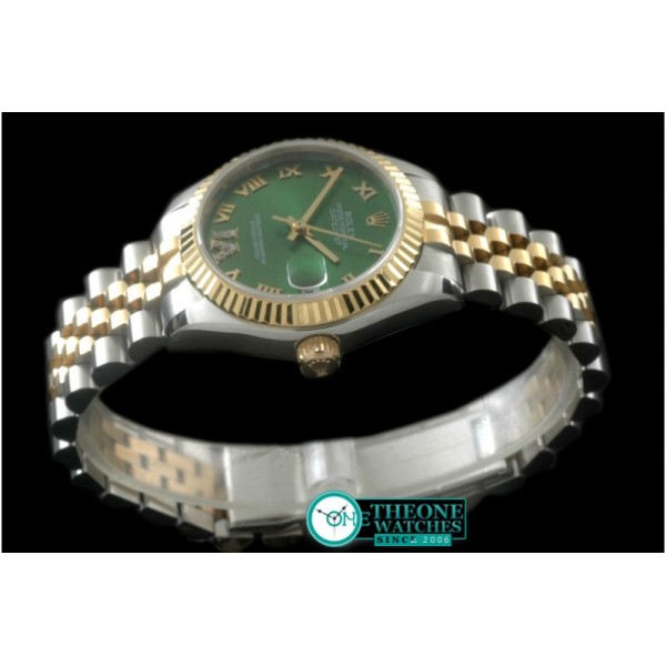 Rolex - SS/YG Jubilee Green Roman Asia 2836