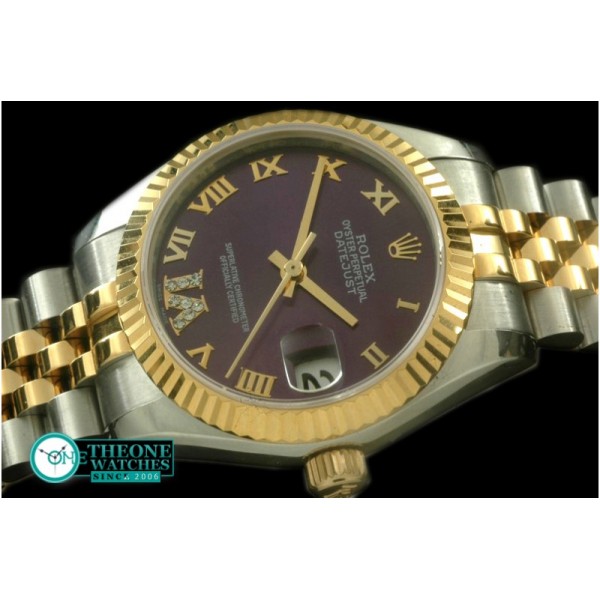 Rolex - SS/YG Jubilee Purple Roman Asia 2836