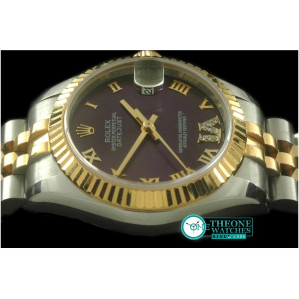 Rolex - SS/YG Jubilee Purple Roman Asia 2836