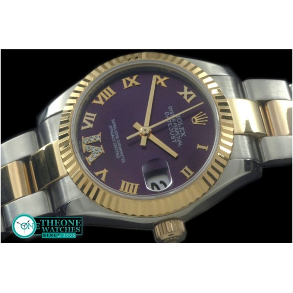 Rolex - SS/YG Oyster Purple Roman Asia 2836