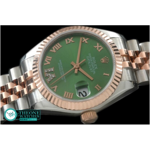 Rolex - SS/RG Jubilee Green Roman Asia 2836