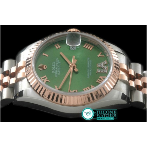 Rolex - SS/RG Jubilee Green Roman Asia 2836