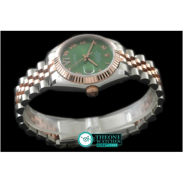 Rolex - SS/RG Jubilee Green Roman Asia 2836