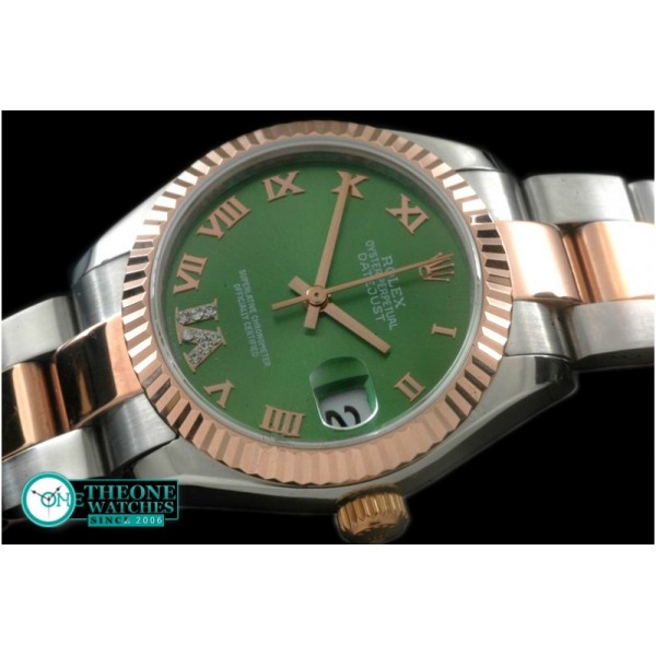 Rolex - SS/RG Oyster Green Roman Asia 2836