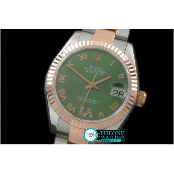 Rolex - SS/RG Oyster Green Roman Asia 2836