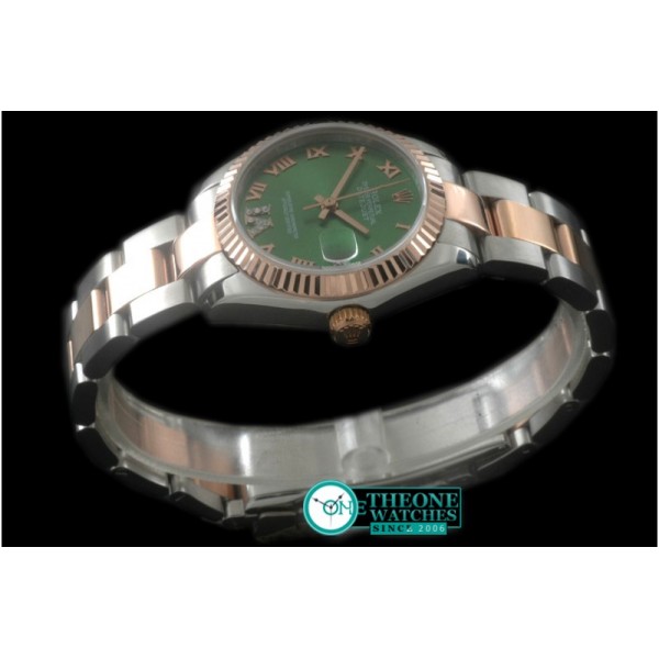 Rolex - SS/RG Oyster Green Roman Asia 2836