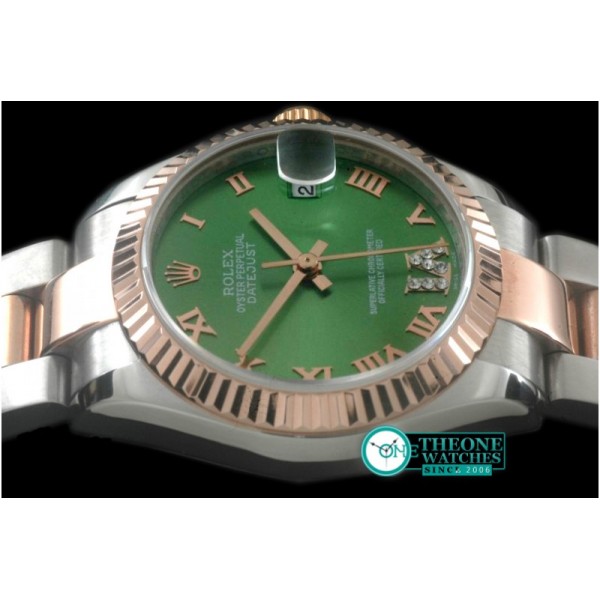 Rolex - SS/RG Oyster Green Roman Asia 2836