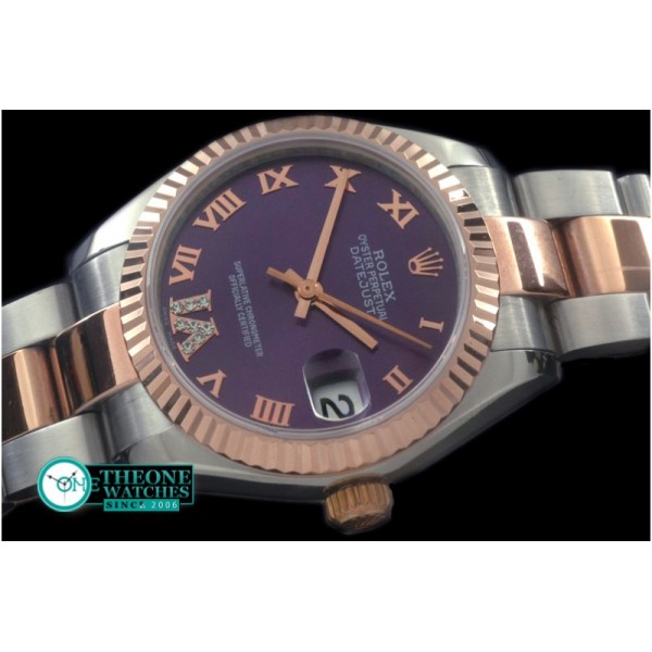 Rolex - SS/RG Oyster Purple Roman Asia 2836