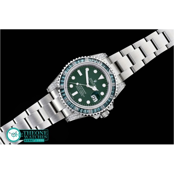 Rolex - Submariner 116110LV Green Diams SS/SS Noob A2836