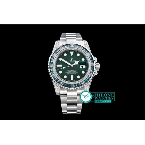 Rolex - Submariner 116110LV Green Diams SS/SS Noob A2836