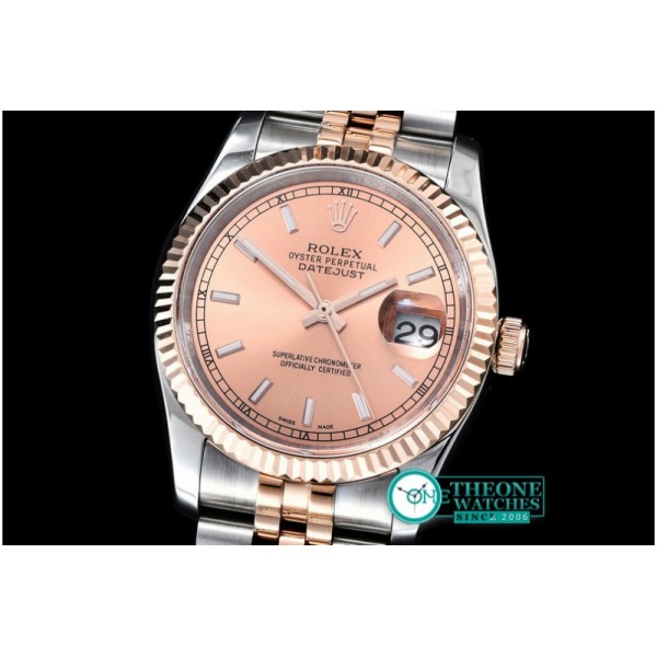 Rolex - DateJust Rose Gold Stick TT/RG Jub BP Asia 2836