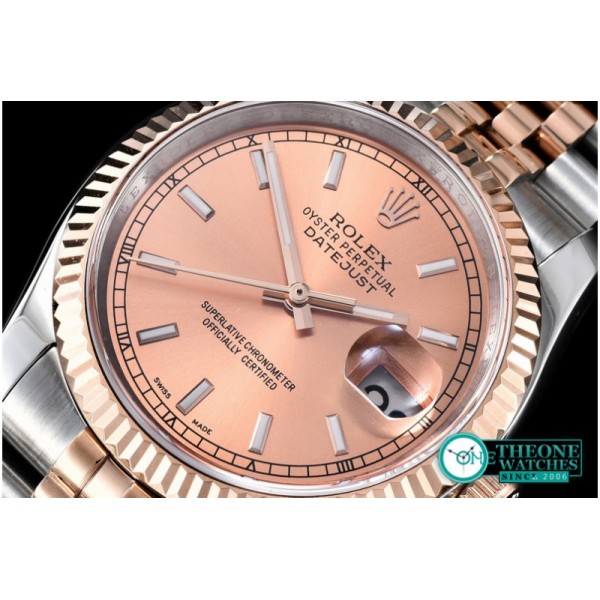 Rolex - DateJust Rose Gold Stick TT/RG Jub BP Asia 2836