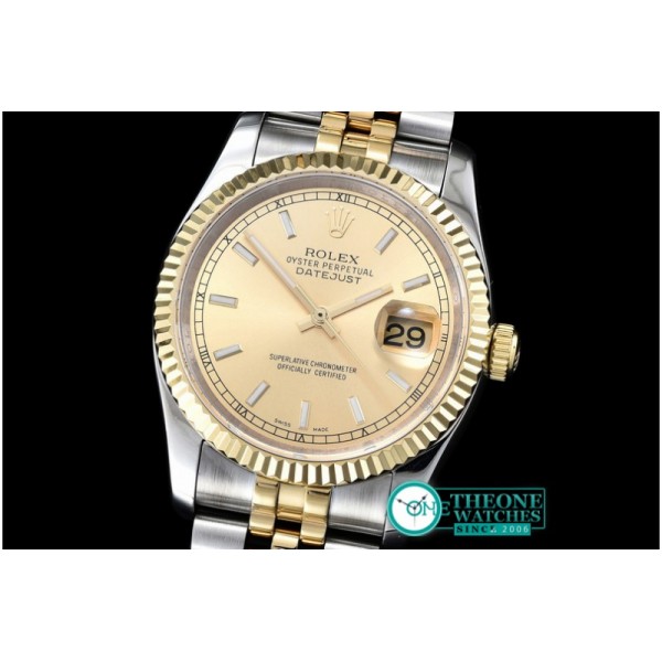 Rolex - DateJust Gold Stick YG/TT Jub BP Asia 2836