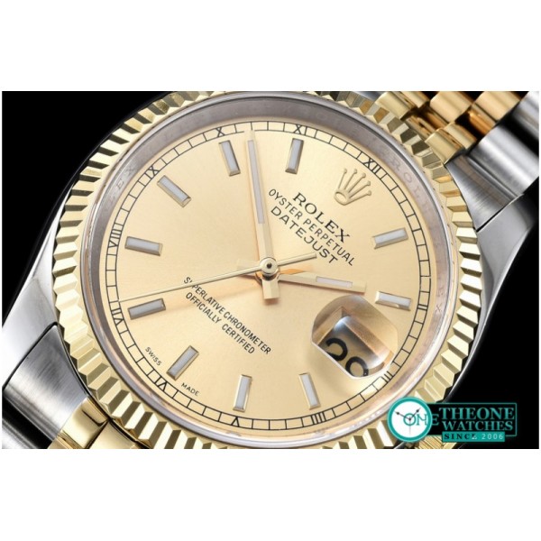 Rolex - DateJust Gold Stick YG/TT Jub BP Asia 2836