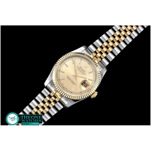 Rolex - DateJust Gold Stick YG/TT Jub BP Asia 2836