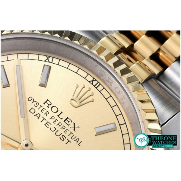 Rolex - DateJust Gold Stick YG/TT Jub BP Asia 2836