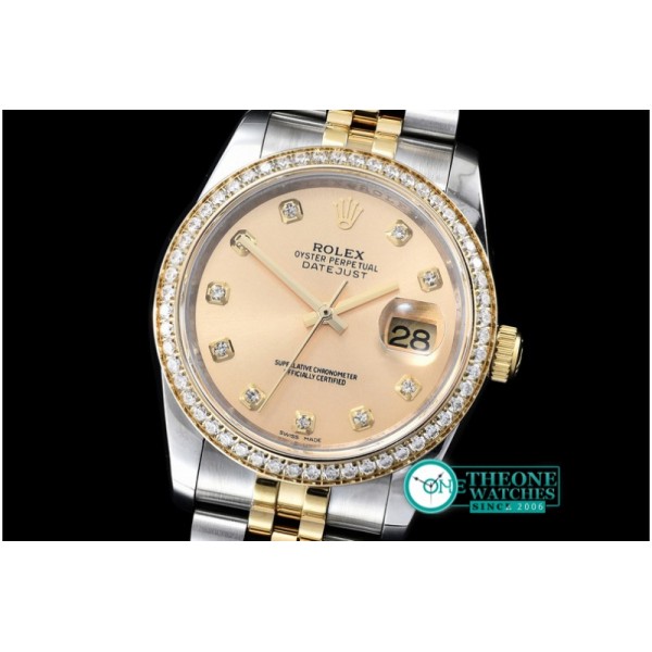 Rolex - DateJust Gold Diam YG/TT Jub BP Asia 2836