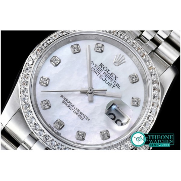 Rolex - DateJust MOP White Diam Jub SS BP Asia 2836