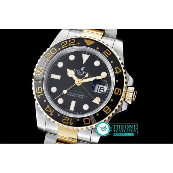 Rolex - YG/SS Ref.116713 GMT 18K Wrapped Noob Black A-2836