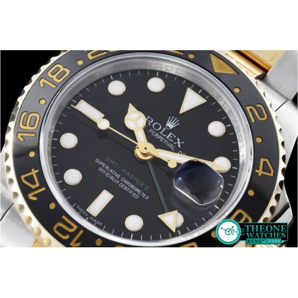 Rolex - YG/SS Ref.116713 GMT 18K Wrapped Noob Black A-2836