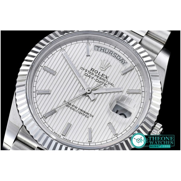 Rolex - DayDate 228206 SS/SS Silver Stick BP Swiss 2836