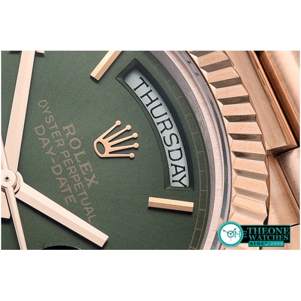 Rolex - DayDate 228206 RG/RG Green Roman BP Swiss 2836