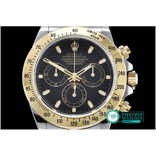 Rolex - Daytona TT YG/SS Black Stick JF A-7750